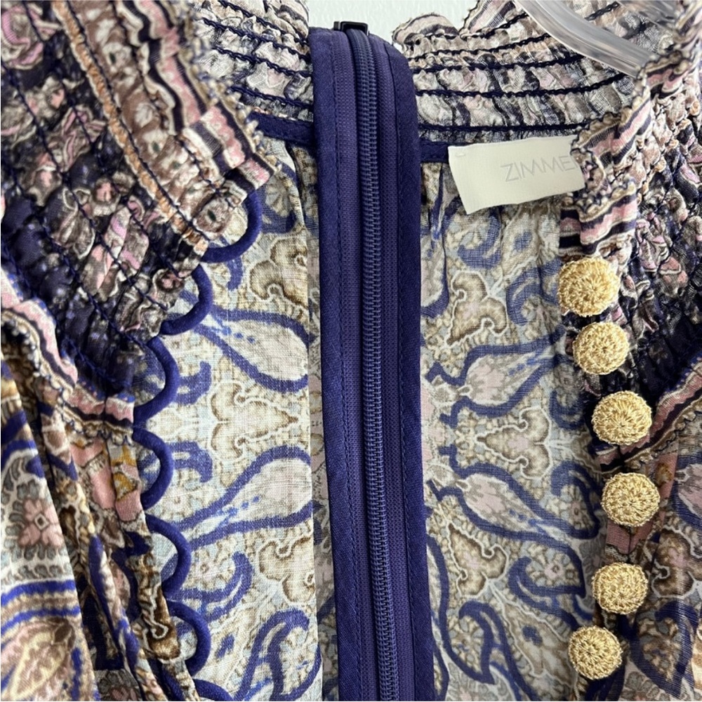 Zimmermann Anneke Maxi Dress in Indigo Paisley - Picture 7 of 16